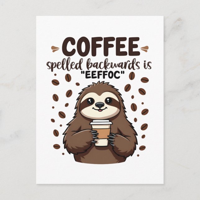 Kaffee rückwärts geschrieben ist eeffoC Koffein-Fa Postkarte (Vorderseite)