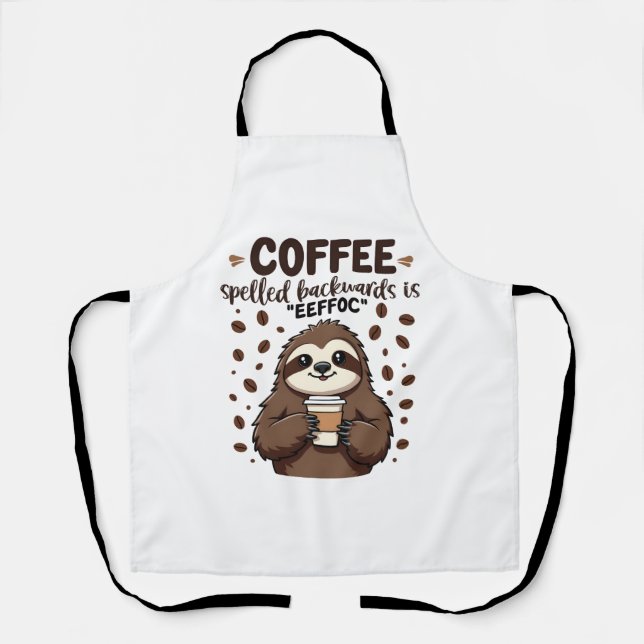 Kaffee rückwärts geschrieben ist eeffoC Koffein-Fa Schürze (Vorderseite)