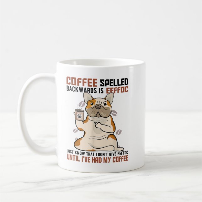 KAFFEE rückwärts geschrieben ist EFFOC Pitbull Dri Kaffeetasse (Links)