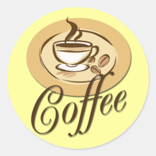 KAFFEE RUNDER AUFKLEBER