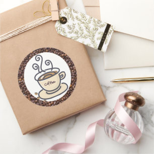 Kaffee Runder Aufkleber