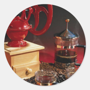 Kaffee Runder Aufkleber