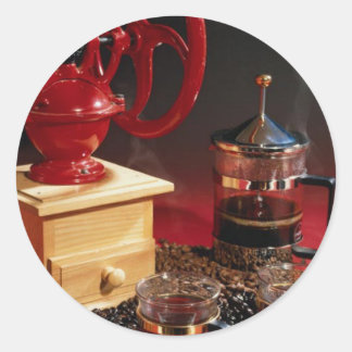 Kaffee Runder Aufkleber