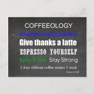 Kaffee-Schild Kaffeeologie Postkarte