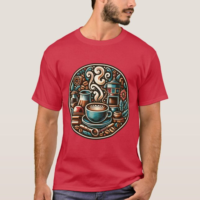 Kaffee-Schild vintage T-Shirt (Vorderseite)