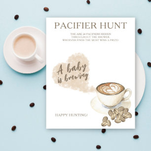 KAFFEE - Schnuller Jagd Baby Shower Spiel Poster