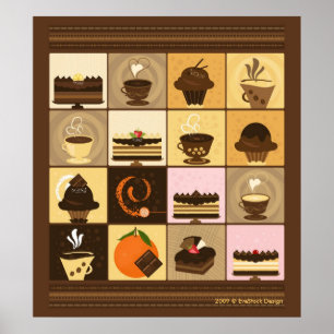 Kaffee & Schokolade Leinwand drucken Poster