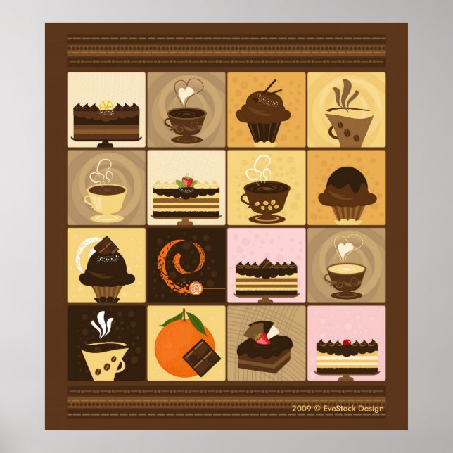 Kaffee & Schokolade Leinwand drucken Poster (Vorne)