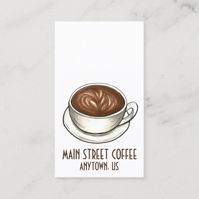 Kaffee Seattle Latte Coffee Shop Café Barista Cup Visitenkarte (Vorderseite)