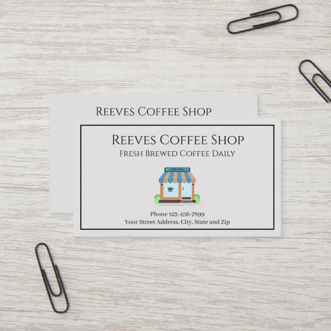 Kaffee Shop Café Visitenkarte (Vorderseite/Rückseite Beispiel)