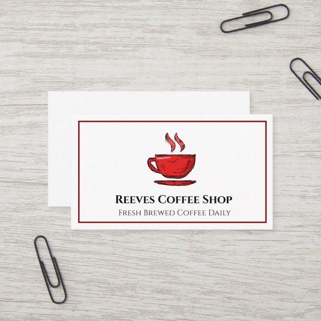 Kaffee Shop Café Visitenkarte (Vorderseite/Rückseite Beispiel)