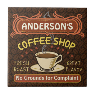 Kaffee-Shop mit Tasse Erstellen Sie Ihre eigenen P Fliese