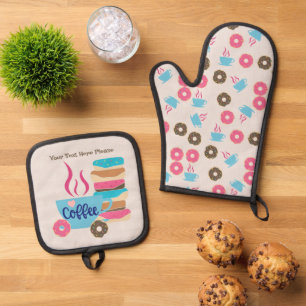 Kaffee-Shop Ofenhandschuh & Topflappen-Set