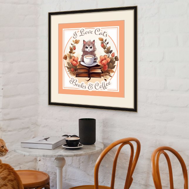 Kaffee-Shop-Plakatkästen Bücher & Kaffee Poster (Von Creator hochgeladen)