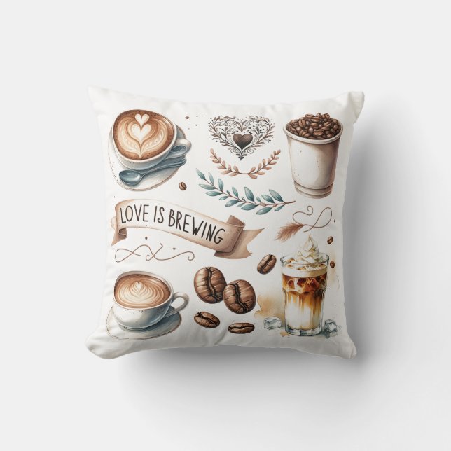 Kaffee-Shop Themenkissen Kissen (Vorderseite)
