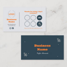 Kaffee Shop Treuekarte Navy Orange