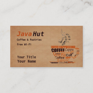 Kaffee-Shop Visitenkarte