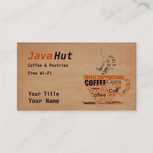 Kaffee-Shop Visitenkarte (Vorderseite)