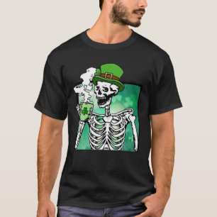 Kaffee Skeleton St Patricks Day Lucky Latte Gr T-Shirt