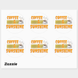 Kaffee & Sonnenschein – Positive Morgen-Vibes Runder Aufkleber