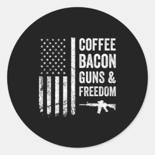 Kaffee Speck Waffen & Dom - Bbq Grill Lustige Runder Aufkleber