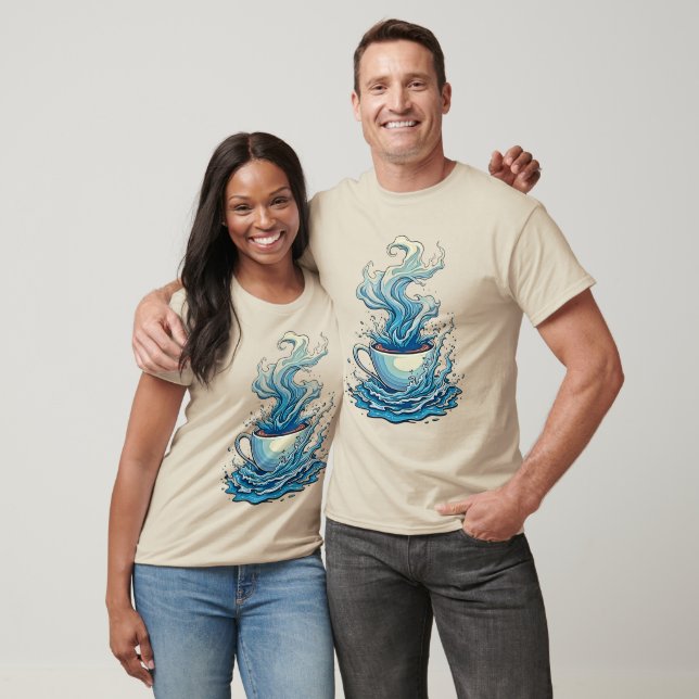 Kaffee-Splash: Dynamische Kunst T-Shirt (Unisex)