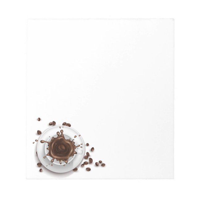 Kaffee Splash Kaffeebohnen Kunst Notizblock (Vorderseite)