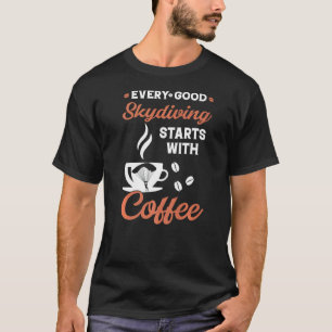 Kaffee Springen aus dem Flugzeug T-Shirt