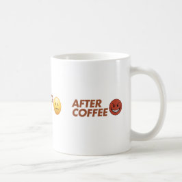 Kaffee-Stimmungs-Vektor-Kunst vor, während und nac Kaffeetasse