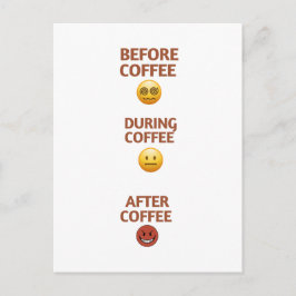 Kaffee-Stimmungs-Vektor-Kunst vor, während und nac Postkarte