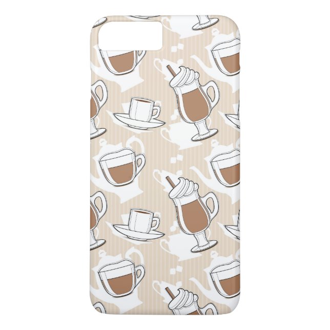 Kaffee, süßes Muster Case-Mate iPhone Hülle (Rückseite)