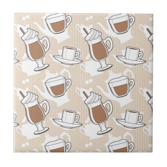 Kaffee, süßes Muster Fliese (Vorderseite)