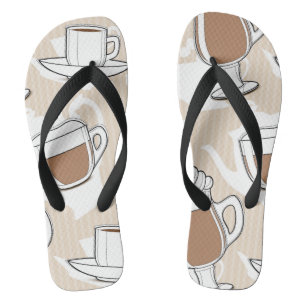 Kaffee, süßes Muster Flip Flops