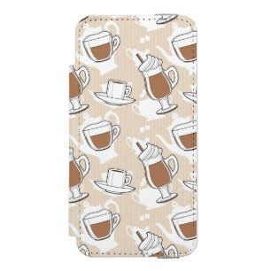 Kaffee, süßes Muster Incipio Watson™ iPhone 5 Geldbörsen Hülle