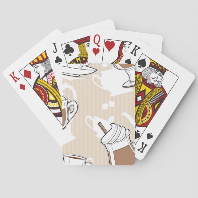 Kaffee, süßes Muster Spielkarten (Rückseite)