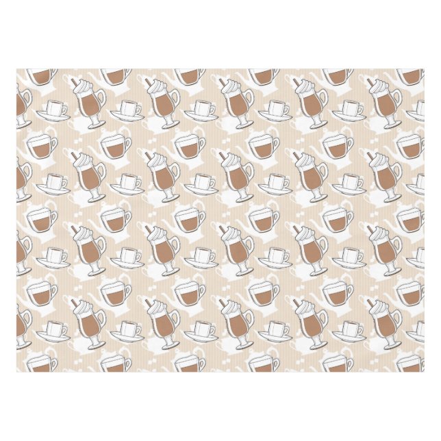 Kaffee, süßes Muster Tischdecke (Vorderseite (Horizontal))