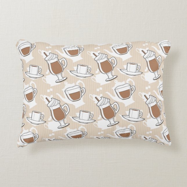 Kaffee, süßes Muster Zierkissen (Vorderseite)