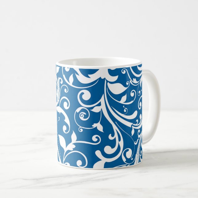 Kaffee Tasse-Blue-Wirbel Kaffeetasse (VorderseiteRechts)