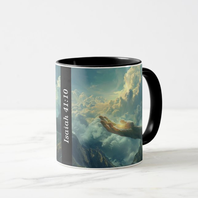 Kaffee Tasse Christlich. "Isaiah 41:10 (VorderseiteRechts)