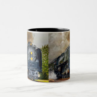 Kaffee-Tasse - Dampfzug Motor Zweifarbige Tasse