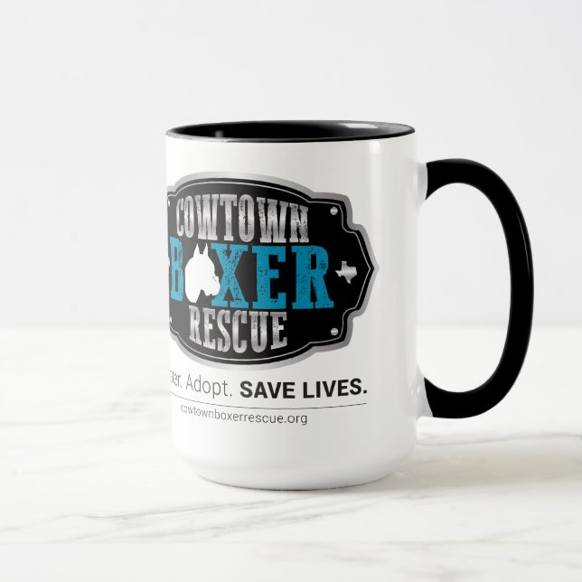 Kaffee-Tasse der Cowtown Boxer-Rettungs-20oz Tasse (Rechts)