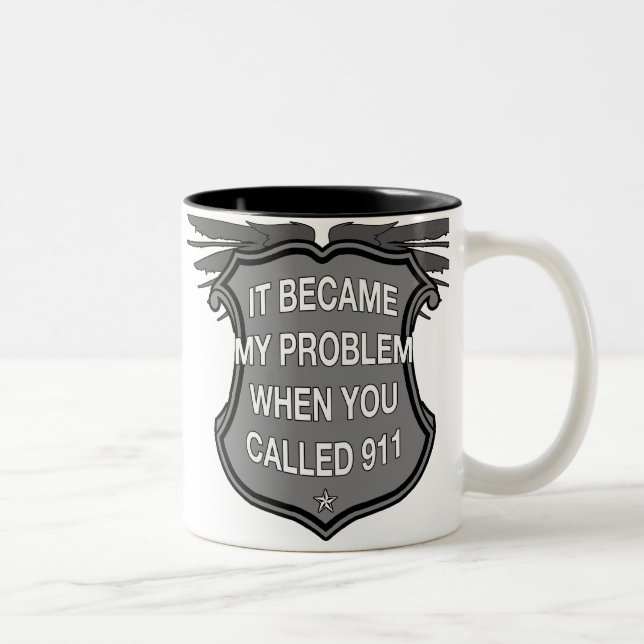 Kaffee-Tasse des Anruf-911 Zweifarbige Tasse (Rechts)