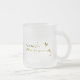 Kaffee-Tasse des gutenmorgens im Gold Mattglastasse