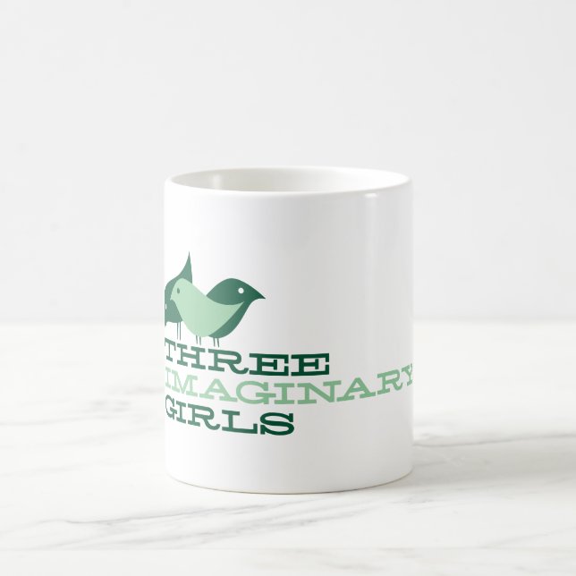 Kaffee-Tasse drei eingebildete Mädchen {Vögel} Kaffeetasse (Mittel)