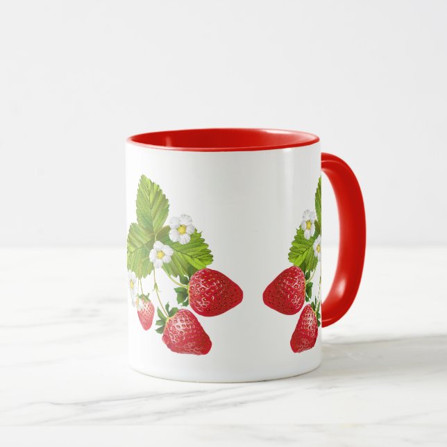Kaffee Tasse-Erdbeeren Tasse (VorderseiteRechts)