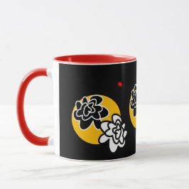 Kaffee-Tasse freundliche Blume rotes schwarzes Tasse