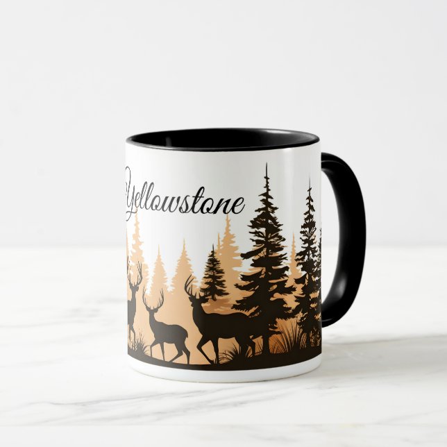 Kaffee Tasse-Gelbsteine-Hirsch Tasse (VorderseiteRechts)