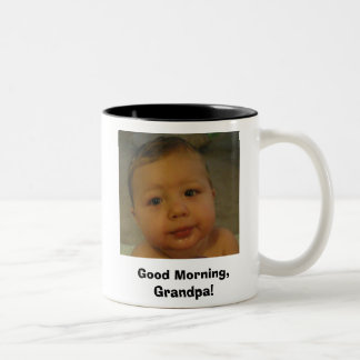 Kaffee-Tasse, guter Morgen, Großvater! Zweifarbige Tasse
