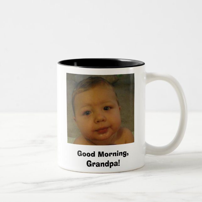 Kaffee-Tasse, guter Morgen, Großvater! Zweifarbige Tasse (Rechts)