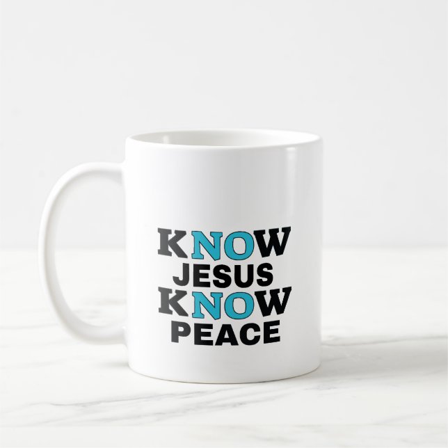 Kaffee-Tasse: Jesus kennen den Frieden Kaffeetasse (Links)